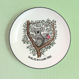 Koala in a Gum Tree design porcelain canape plate by Squidinki