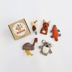 Australian Animal felt finger puppets set of 5