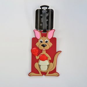 Kangaroo character rubber luggage tag
