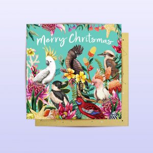 Australian birds Mini Christmas Card