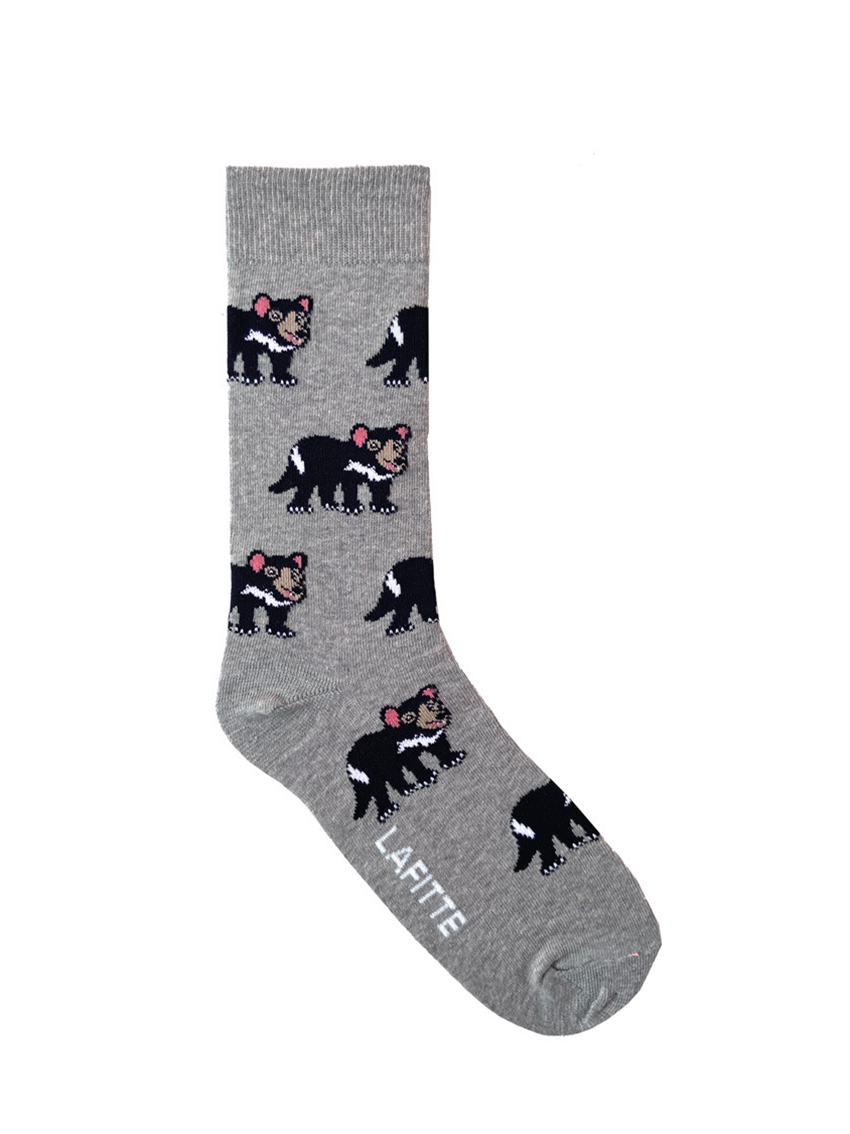 Lafitte Tasmanian Devil Socks - Grey - Souvenirs Direct