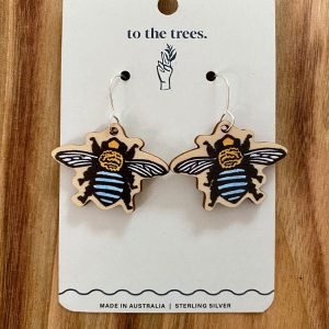 Blue Banded Bee earrings