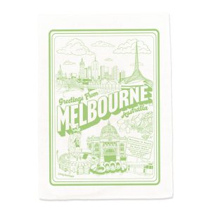 Greeting from Melbourne cotton tea towel