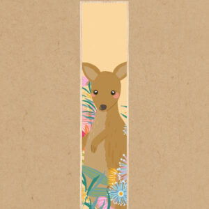 Kangaroo and Australian flora pastel wooden bookmark