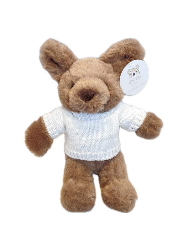 Petite Vous Kangaroo plush in a jumper