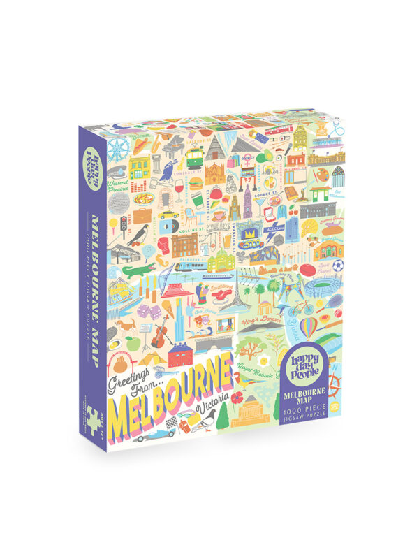 Melbourne Map 1000 piece puzzle by Happy Day People