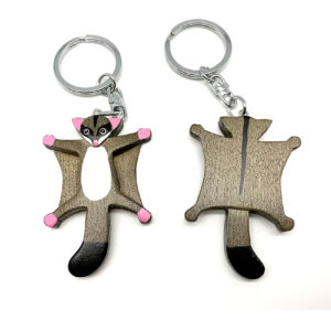 Wooden Sugar Glider Keyring