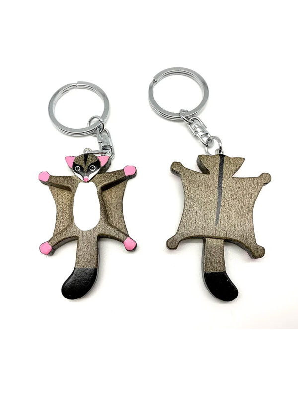 Wooden Sugar Glider Keyring