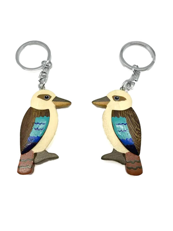 kookaburra wooden keyring