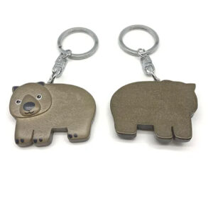 Wooden Wombat Keyring