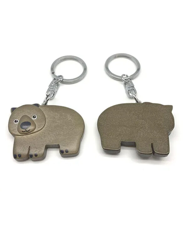 Wooden Wombat Keyring